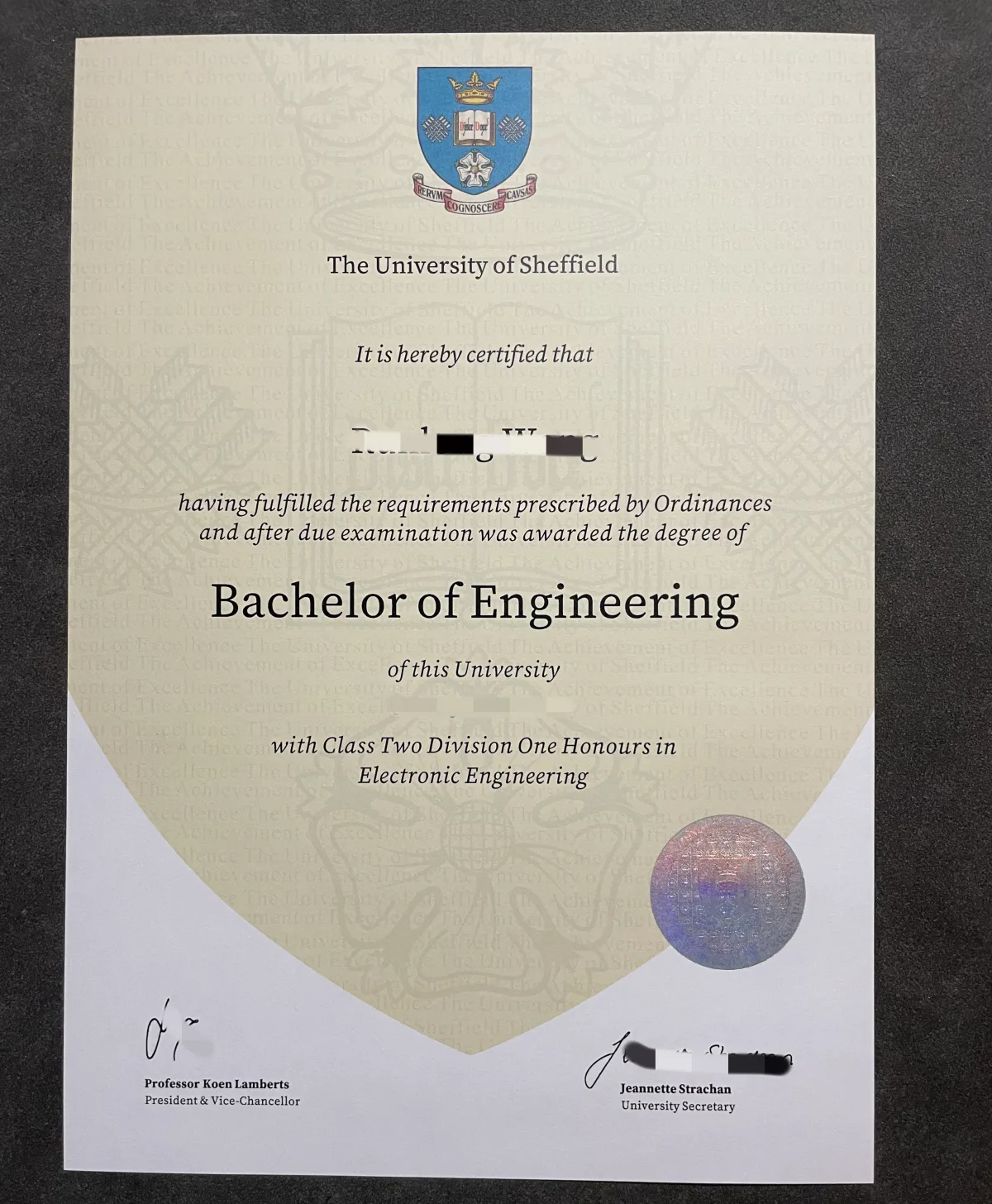 英国谢菲尔德大学文凭学位证书