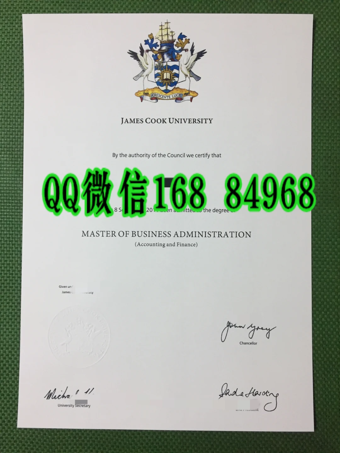 澳洲詹姆斯库克大学硕士学位证书,澳洲詹姆斯库克大学文凭样本,澳洲詹姆斯库克大学学历案例