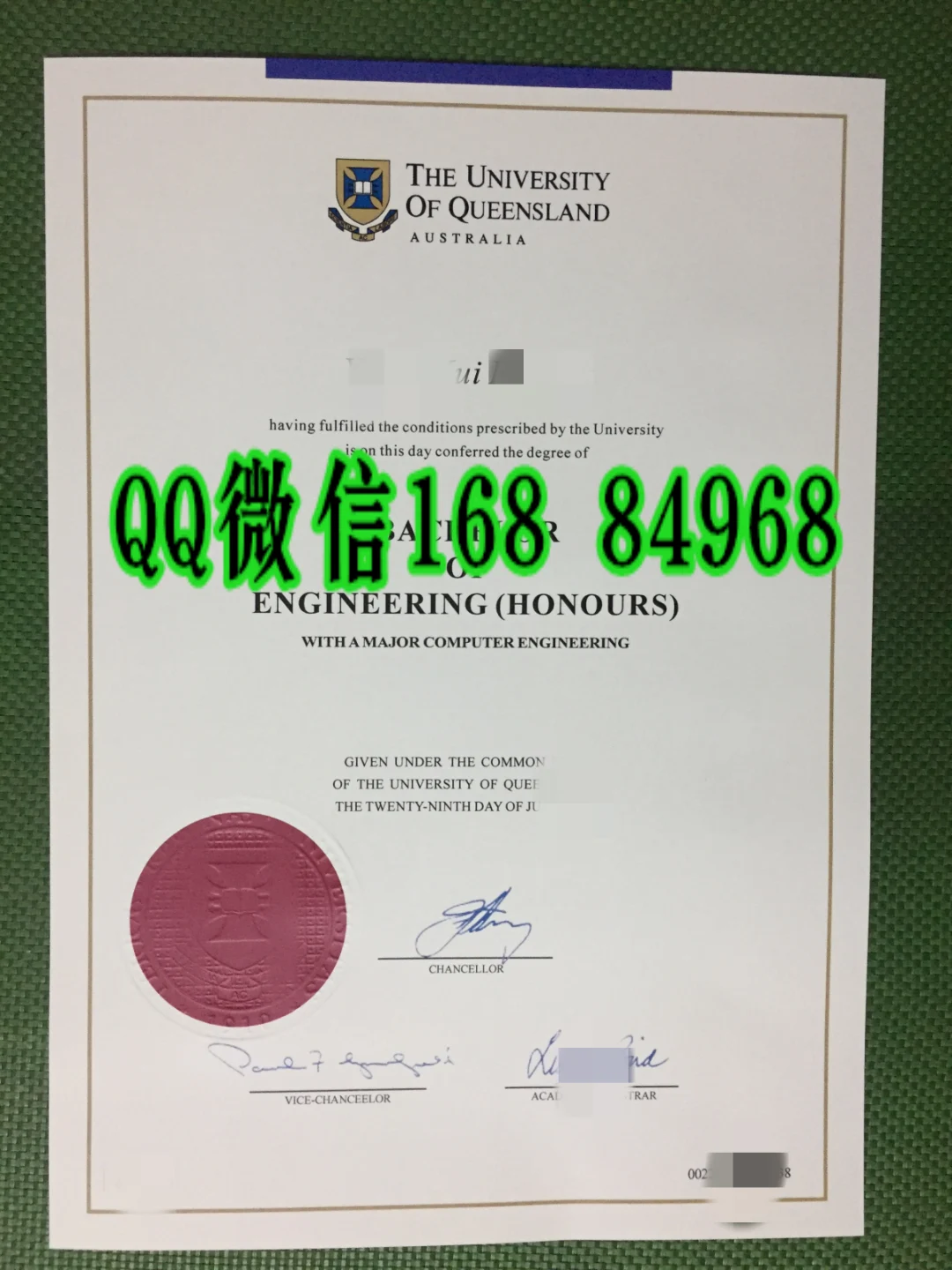 2012年昆士兰大学文凭样本,昆士兰大学毕业证案例,昆士兰大学毕业证样式
