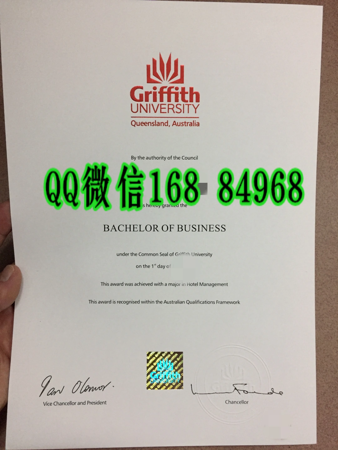 澳洲格里菲斯大学毕业证,Griffith University Testamur,格里菲斯大学学位证,格里菲斯大学文凭,格里菲斯大学毕业证书,Griffith diploma,格里菲斯大学留服认证材料,格里菲斯大学 AHEGS 毕业声明,格里菲斯大学 My eQuals 电子文凭,澳洲大学 Testamur,格里菲斯大学毕业证明,Griffith University graduation statement,澳洲格里菲斯大学学历认证,昆士兰州格里菲斯大学毕业证,Australian university parchment,格里菲斯大学证书样本,Griffith University degree certificate sample,Griffith University bachelor master diploma,格里菲斯大学黄金海岸校区毕业证
