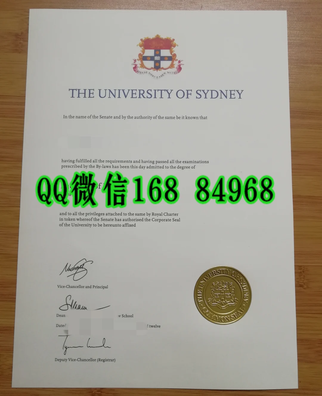 悉尼大学本科毕业证｜ The University of Sydney Bachelor Degree Testamur