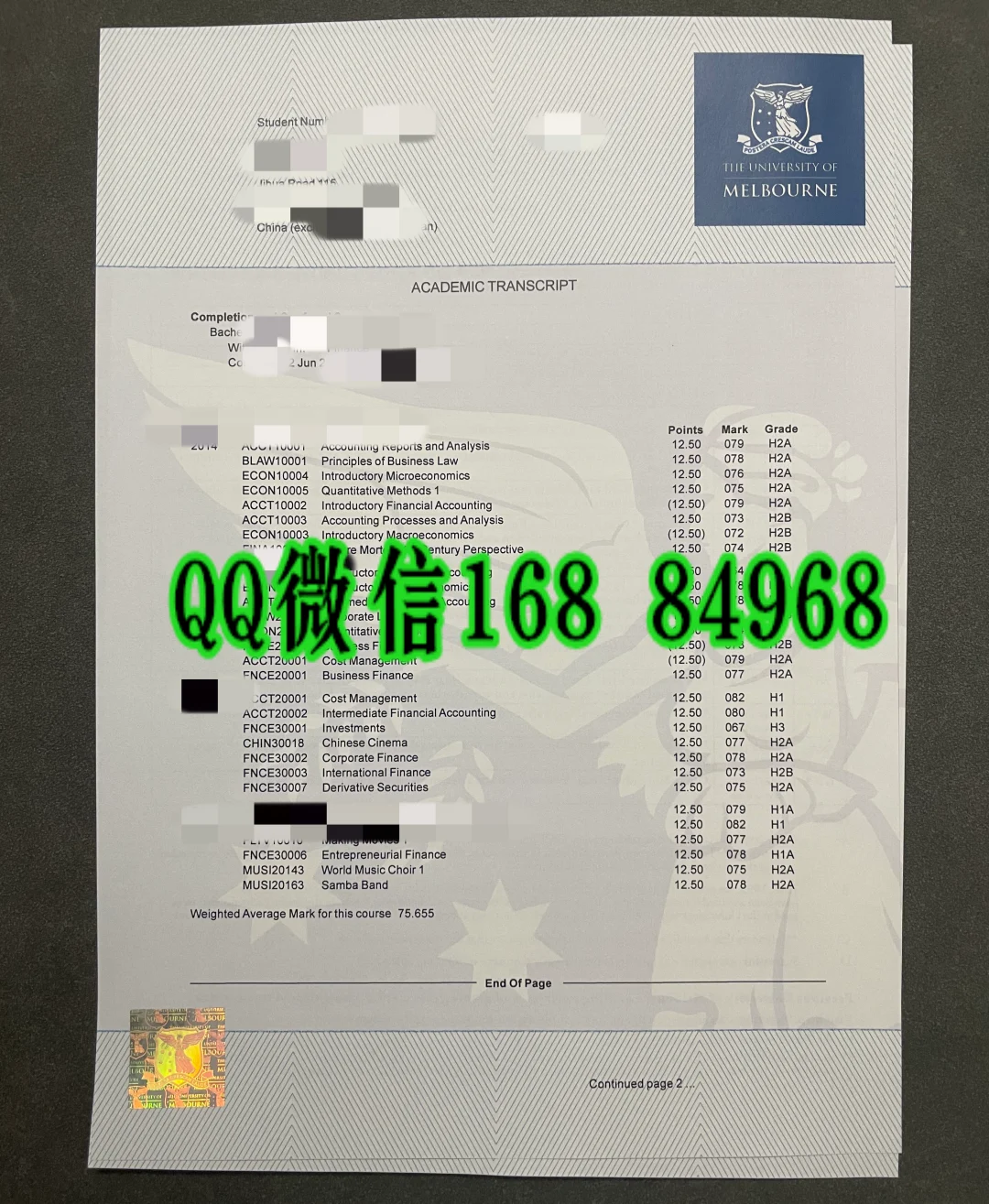 墨尔本大学商学士金融专业官方成绩单,The University of Melbourne Bachelor of Commerce Finance transcript,墨大商学士金融成绩单,UniMelb BCom Finance 成绩单,墨尔本大学金融本科成绩单样本,墨尔本大学电子成绩单,墨尔本大学成绩单申请,墨尔本大学成绩单留服认证,墨尔本大学成绩单补办,澳洲墨大商学士成绩单,UniMelb transcript,墨尔本大学留才认定成绩单材料。