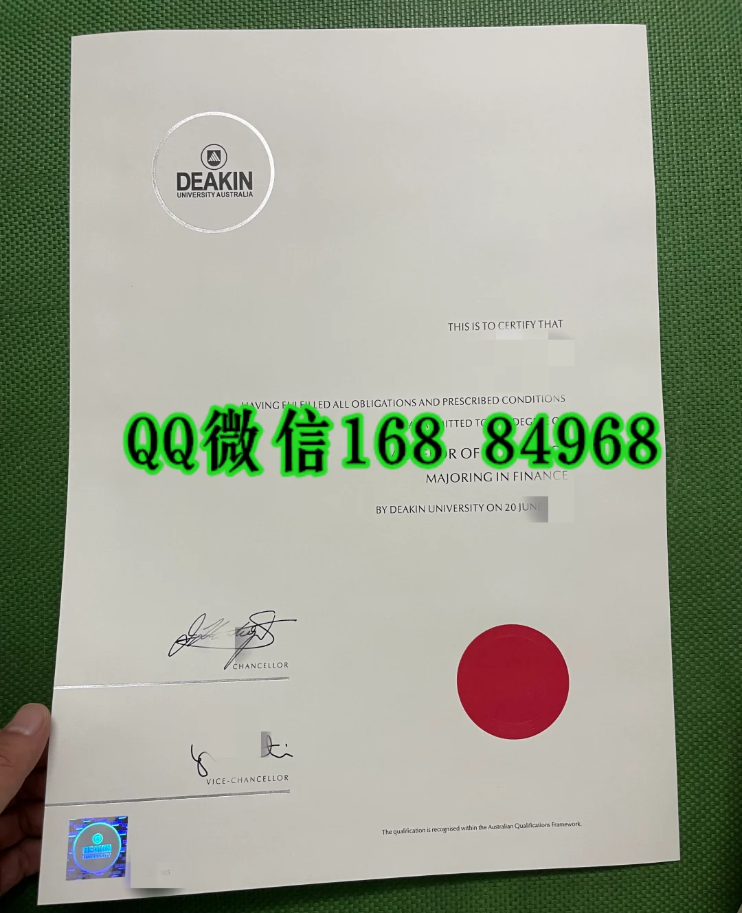 澳洲迪肯大学 Deakin University 毕业证学位证书