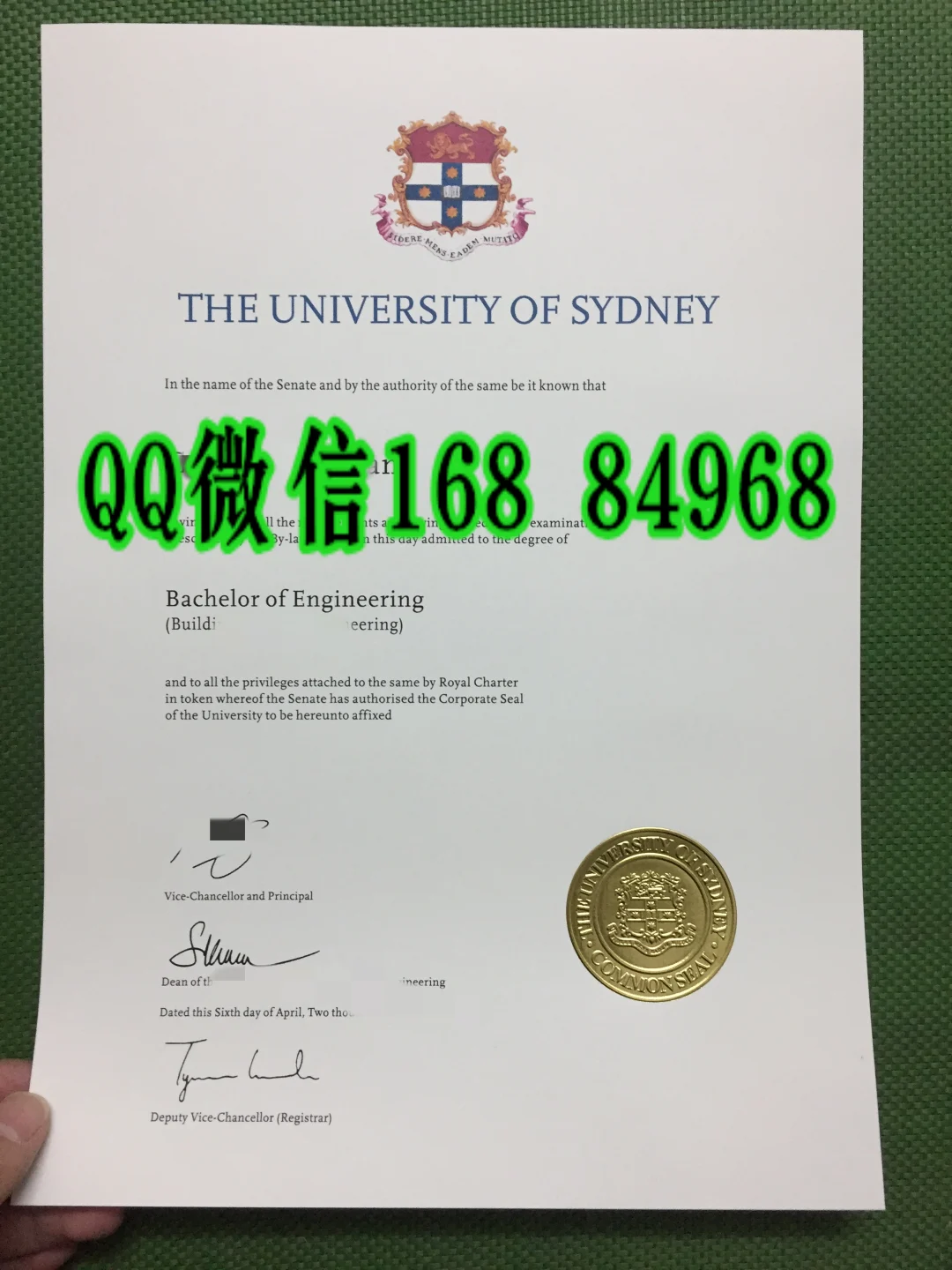 澳洲悉尼大学本科毕业证 The University of Sydney undergraduate testamur