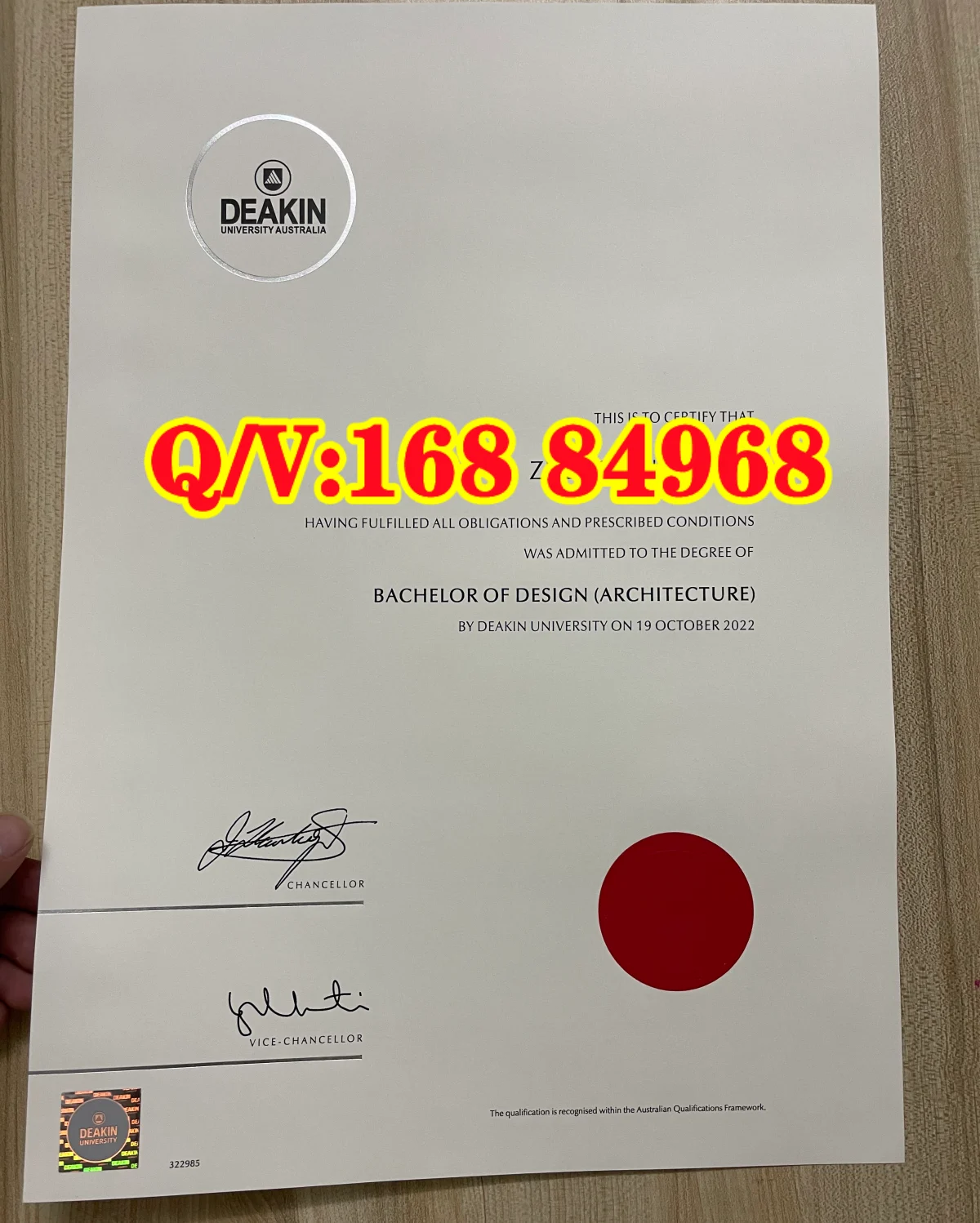 澳洲迪肯大学设计学士建筑方向毕业证样例,迪肯大学本科建筑方向学位证书,迪肯大学毕业证样本