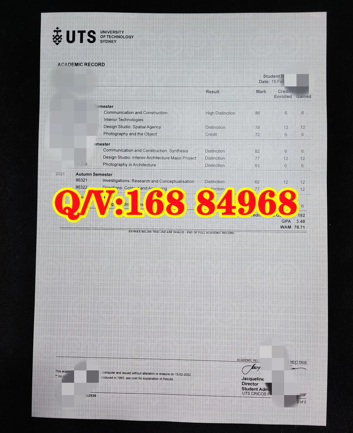 UTS Academic Record 成绩单,悉尼科技大学室内建筑专业成绩单,澳洲 UTS 本科荣誉学位证书,UTS WAM78.71 成绩单,悉尼科技大学 HD D 等级成绩单,澳洲室内建筑设计本科毕业证,UTS 全息镭射标毕业证,悉尼科技大学留服认证毕业证