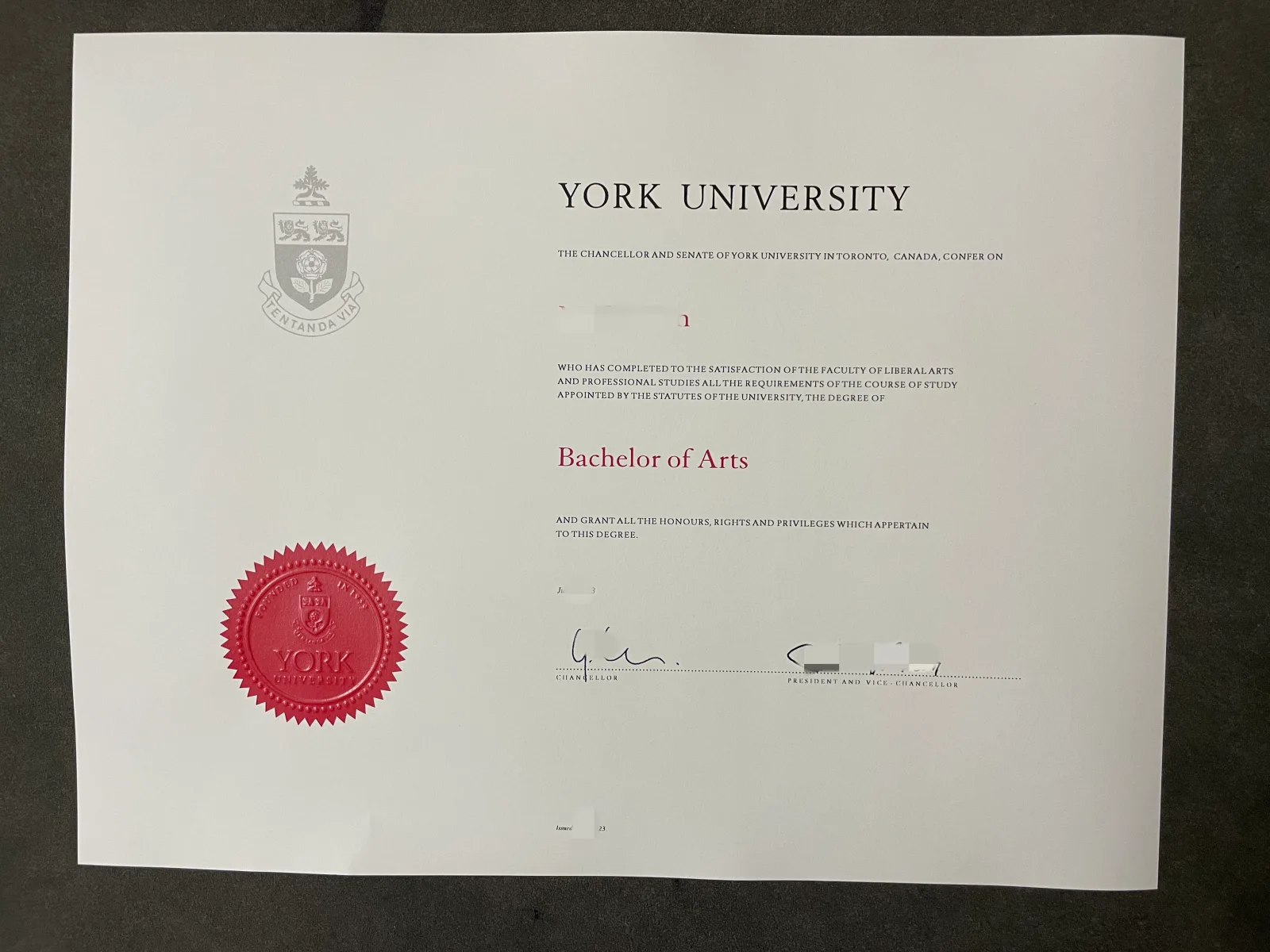 加拿大约克大学毕业证书York University Diploma完整解析