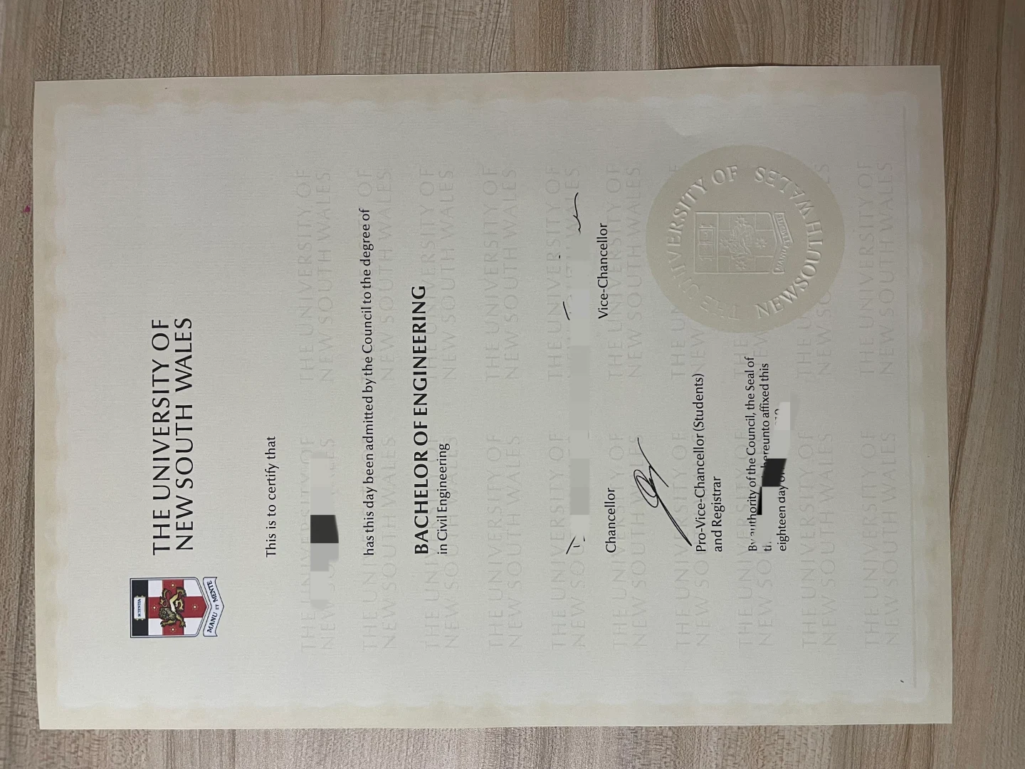 澳洲新南威尔士大学毕业证 University of New South Wales diploma