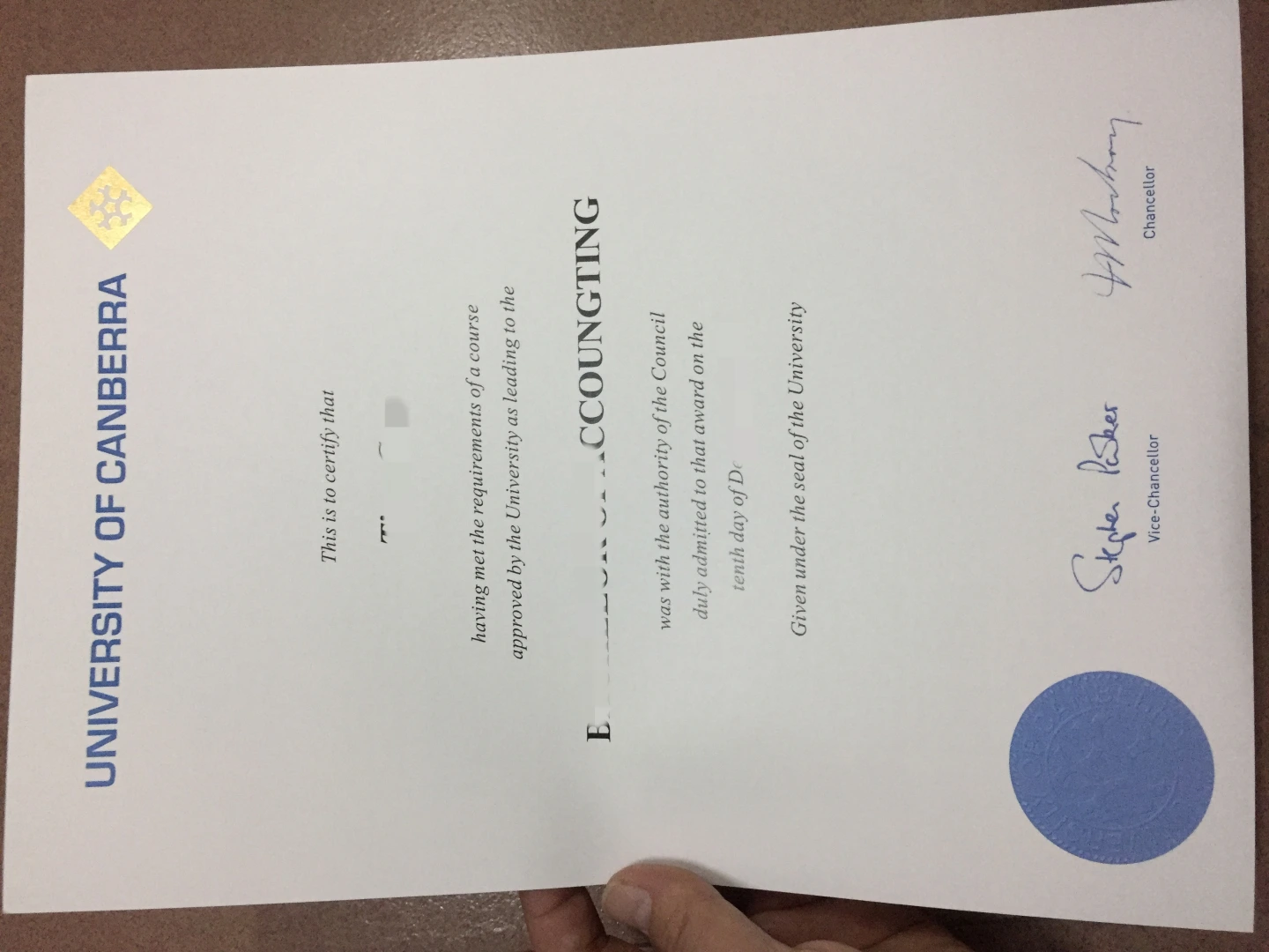 澳洲堪培拉大学毕业证 University of Canberra diploma