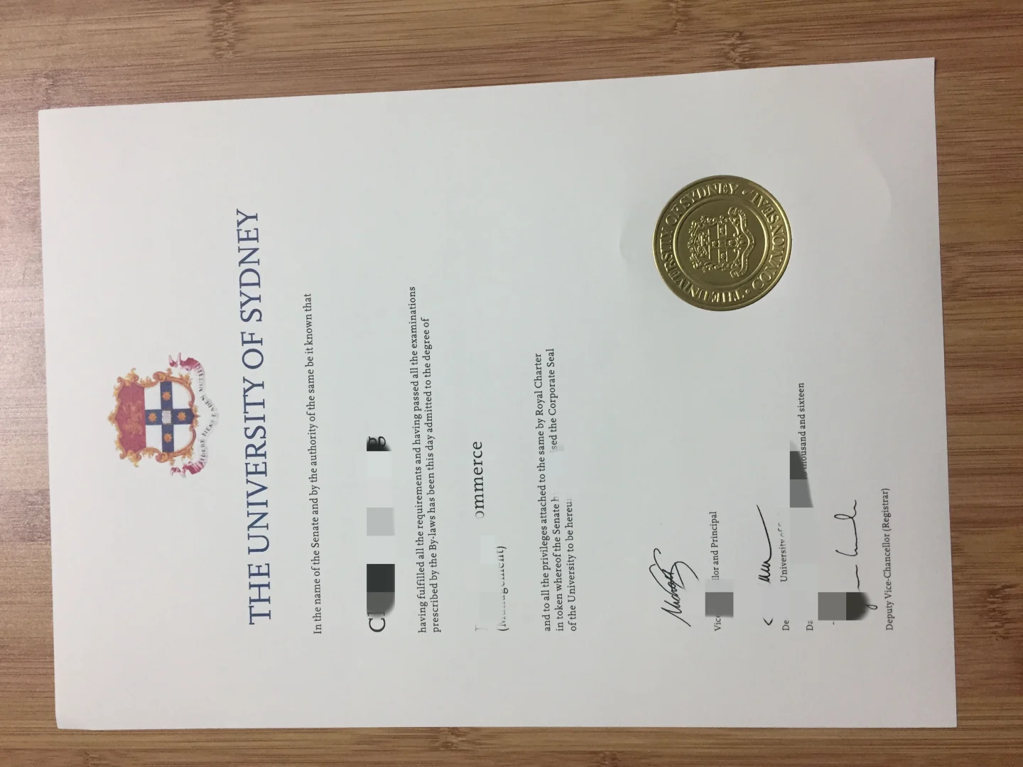悉尼大学本科毕业证| The University of Sydney Bachelor Degree Testamur